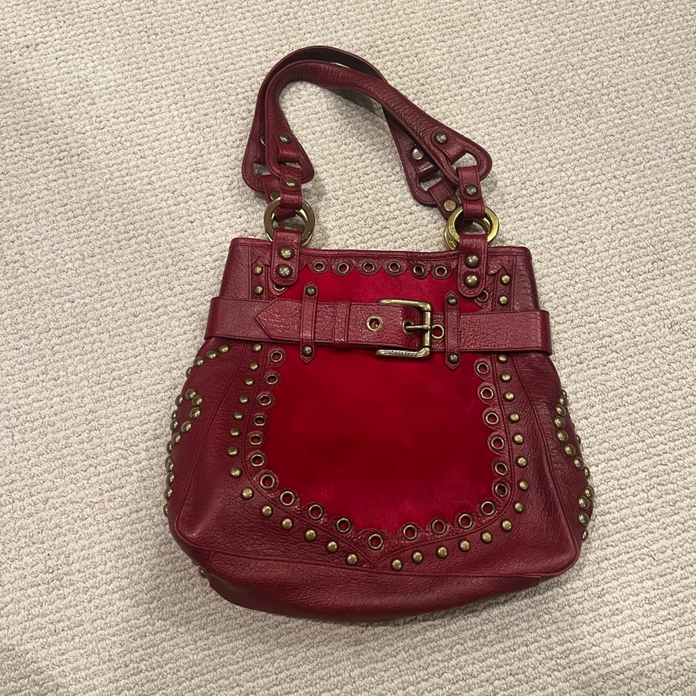 Isabella Fiore Studded Ponyhair Hobo